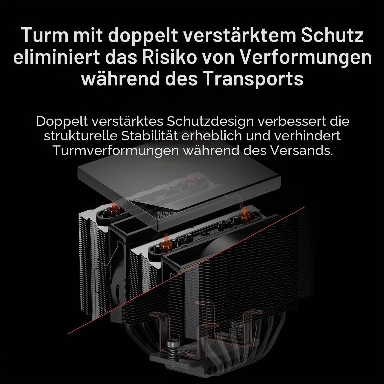 PCCOOLER RT720 TC 7 Heatpipes Dual-Tower CPU Luftkühler | 120 mm Hydraulik-PWM-Lüfter, Verformungsfeste Halterung, Kupfer-Reflow-Basis, Intel LGA 1851/1700 AMD AM5