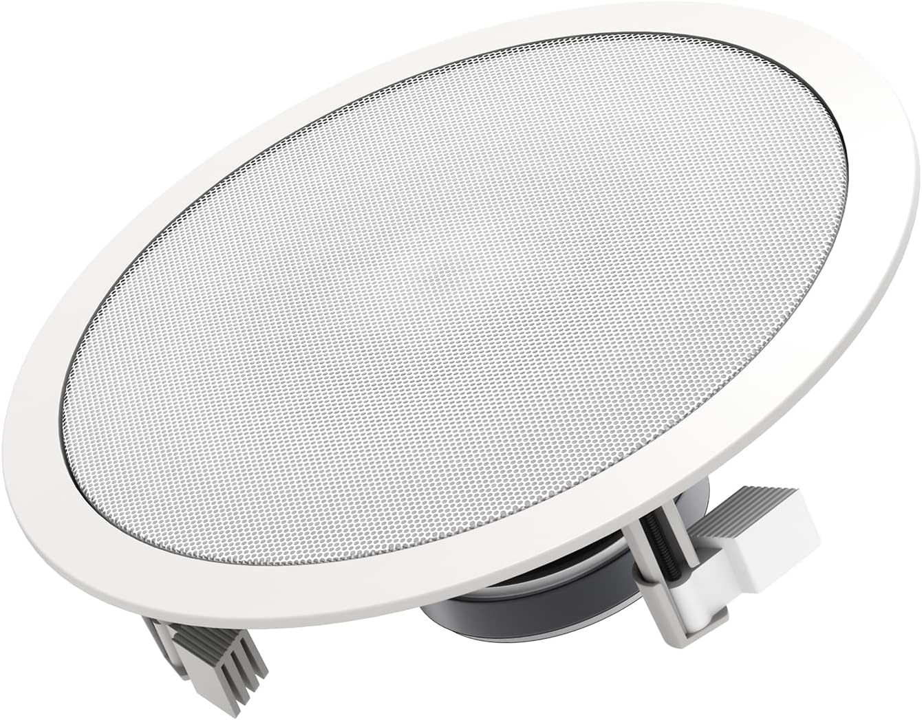 Audio 3-Way Premium in-Ceiling 8" Round Speaker, Dual 1-inch Silk Dome Tweeters, 9.5 Inch Cutout Diameter, Each, White