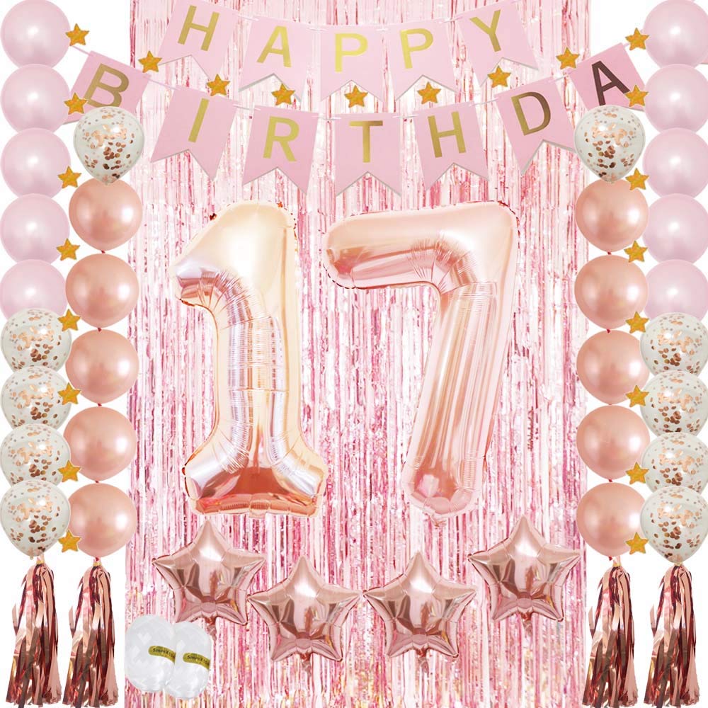 17th Birthday Decorations Rose Gold 17 Birthday Party Supplies For 17th Birthday Decorations Rose Gold 17 Birthday Party Supplies For
