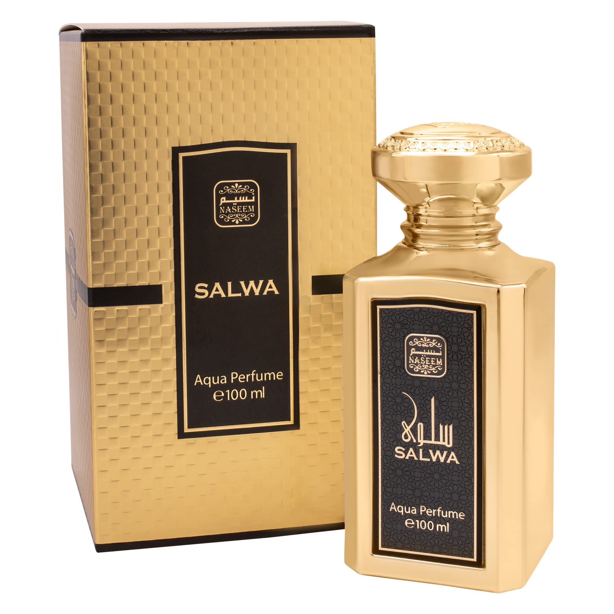 Salwa Aqua Perfume by Naseem, Spicy Fresh Oud Scent, Alcohol Free 0.0%, 100mL