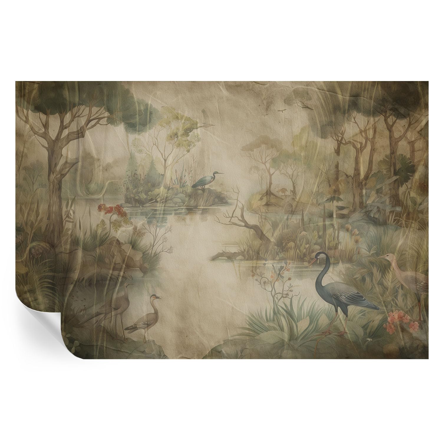 Papel pintado autoadhesivo de bosque 104x70 cm para pared de dormitorio