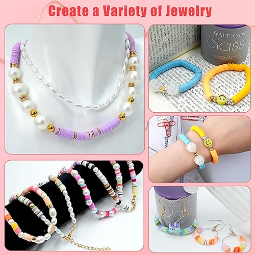 Miniatura 4 de YQ Juego de 21200 cuentas de arcilla para hacer pulseras, 168 cuentas de arcilla de color, cuentas Heishi de arcilla polimérica para hacer joyas,