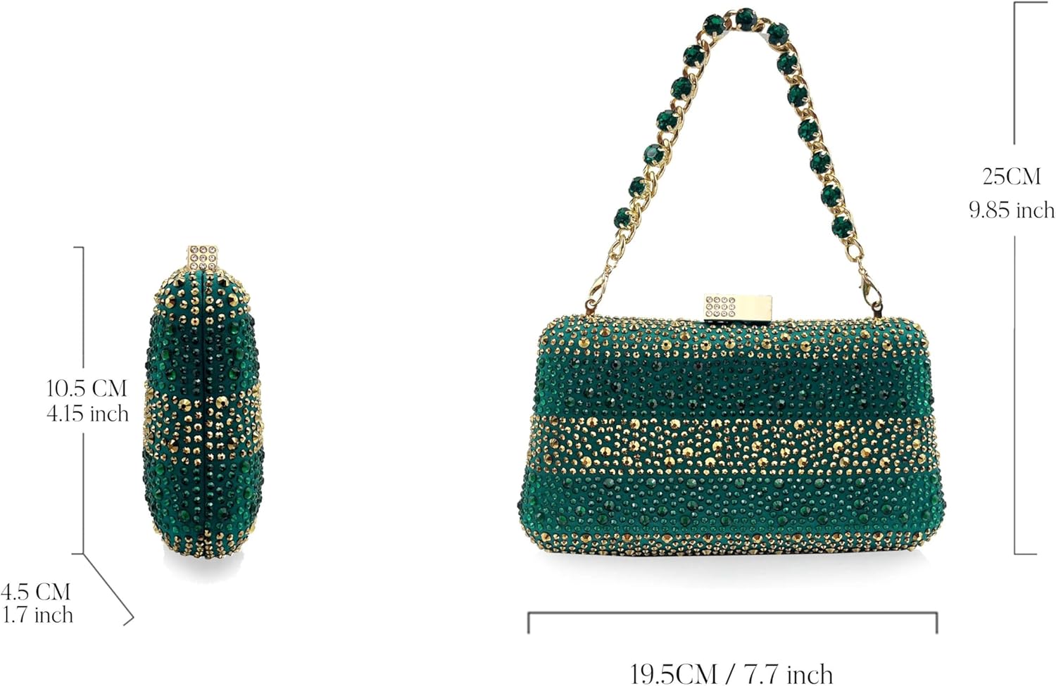 Women Wedding Party Heeled Shoes and Elegant Rhinestone Detail Handbag Matching Set for Ladies