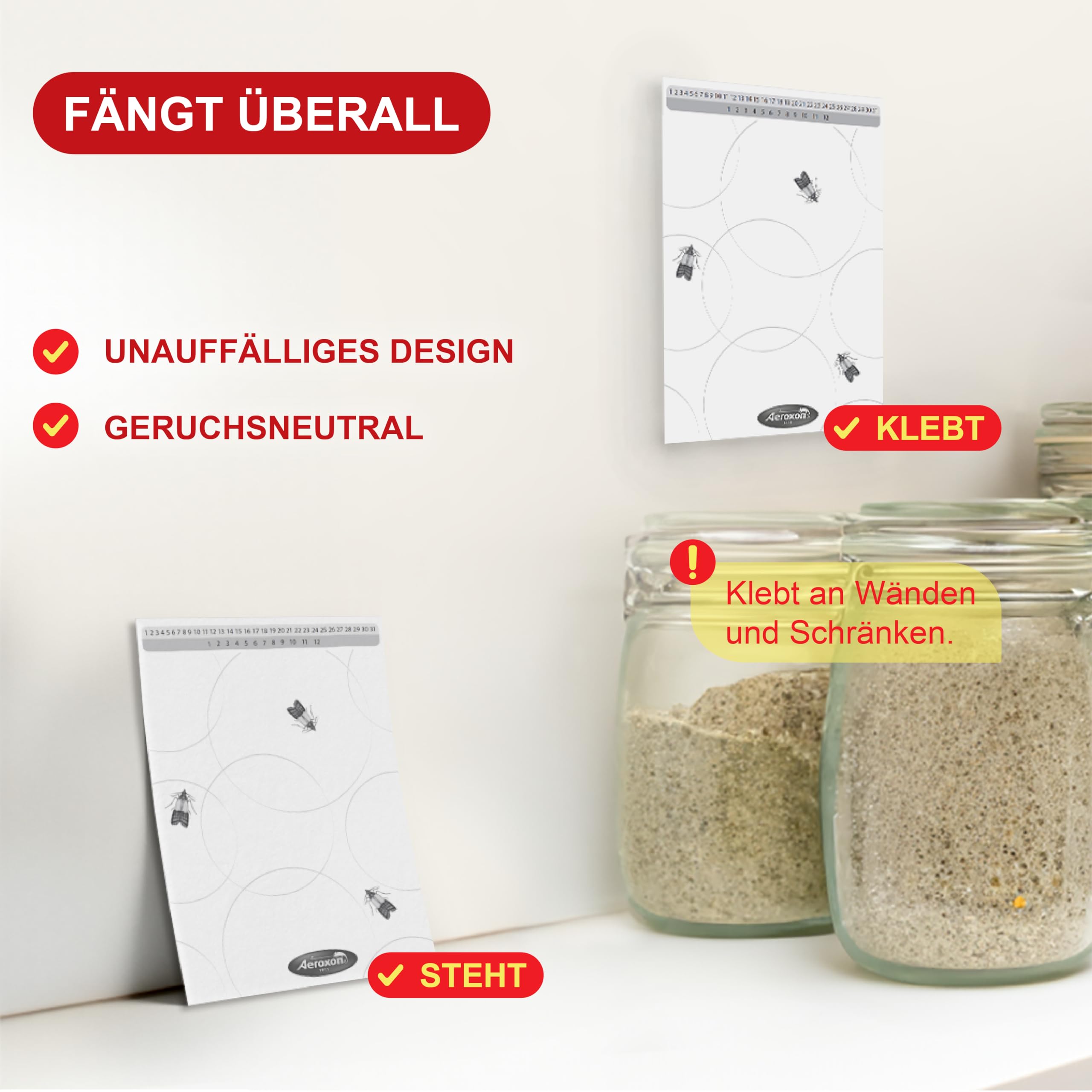 Aeroxon - Trampa para polillas de los alimentos, set de tres = 3 x 2 trampas