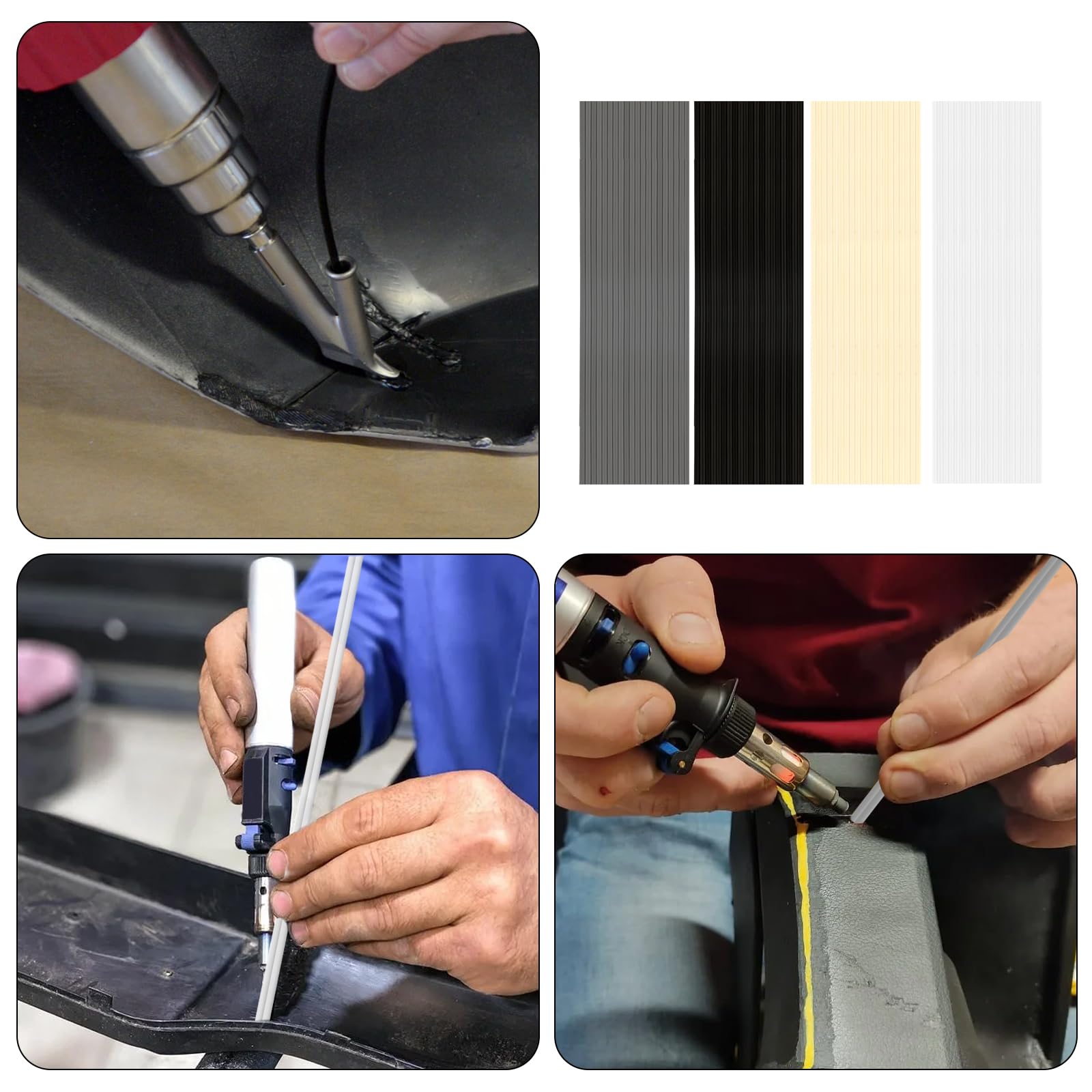 Kunststoff Schweißen Kunststoff Reparaturset 80 Stück Plastik Schweißen 200 mm Schweißstäbe Plastik Reparaturset Kunststoff Schweißstäbe zur Schweißreparatur (ABS/PVC/PE/PP)