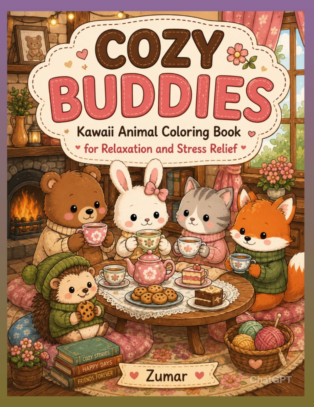 Cozy Buddies: Kawaii Animal Coloring Book for Relaxation and Stress Relief (Cozy Escape Series)