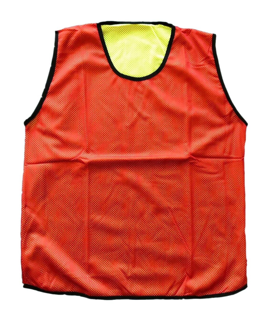 PROSTYLE SPORTS 10 Football Training Reversible Bibs Football Netball Rugby Hockey Cricket (Red/yellow, Junior (U14's))
