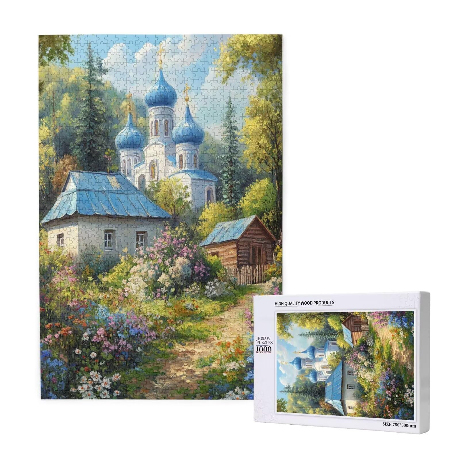 Puzzles Paisaje 1000 Adultos, Puzzle Flor con Cajas y Cartel, Juego Clásico de Puzzle Arte para Entretenimiento Adultos, Regalos de Decoración del Hogar para Pasatiempos Creativos de Mujeres 2T-1420