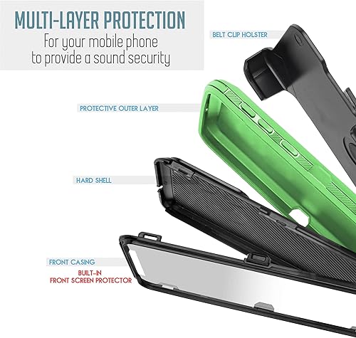 Miniatura 6 de Customerfirst - Funda compatible con Samsung Galaxy A04E, con funda de clip para cinturón, resistente, resistente, a prueba de golpes, protección de