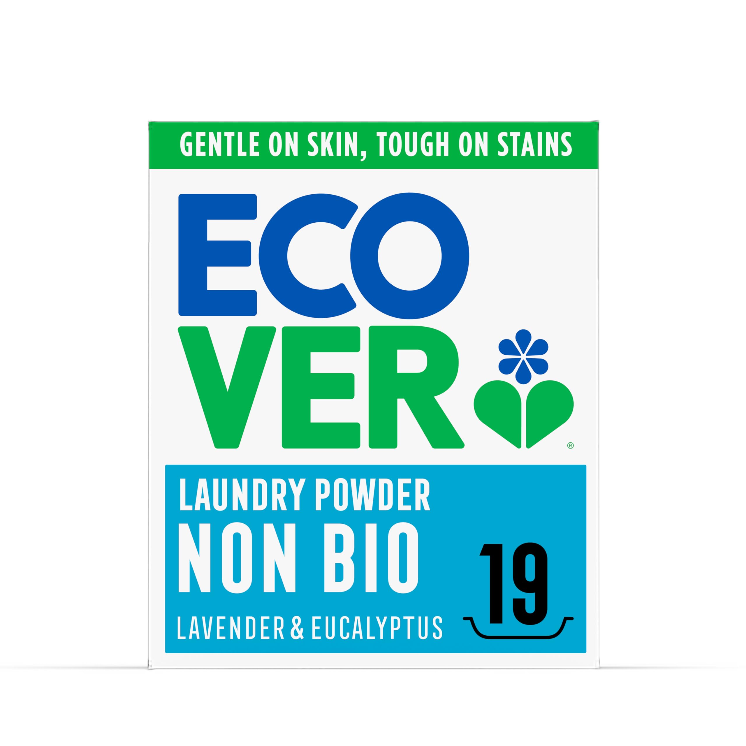 Ecover Non-Bio Laundry Detergent Powder, Laundry Washing Detergent, Fresh Lavender and Eucalyptus Scent, 1 x 19 Washes, 1 x 0.95kg
