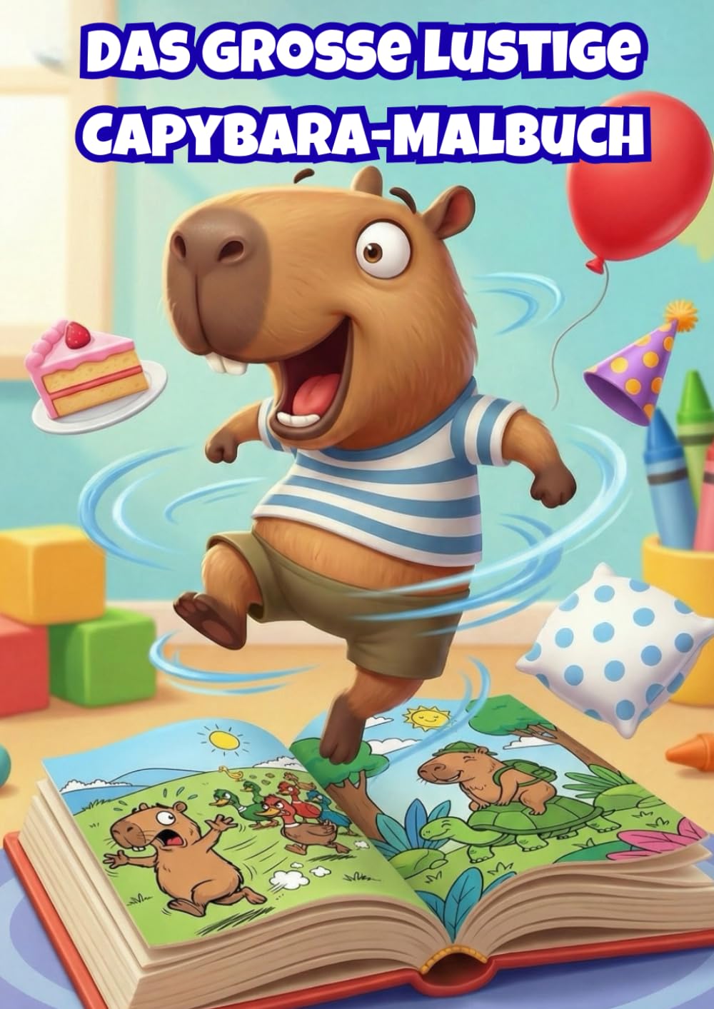 Das große lustige Capybara-Malbuch: 50 lustige und actionreiche Ausmalbilder für Kinder von 5–10 Jahren