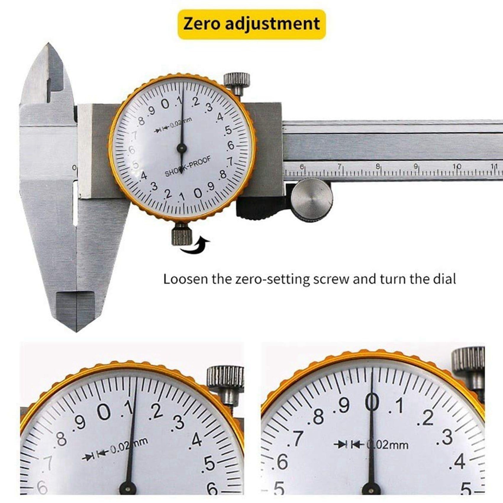 2X der Messschieber 0-150 mm 0,02 mm Hoch PräZiser Industrie Vernier Messschieber Aus Rostfreiem Stahl StoßFestes Metrisches Messen Werkzeug