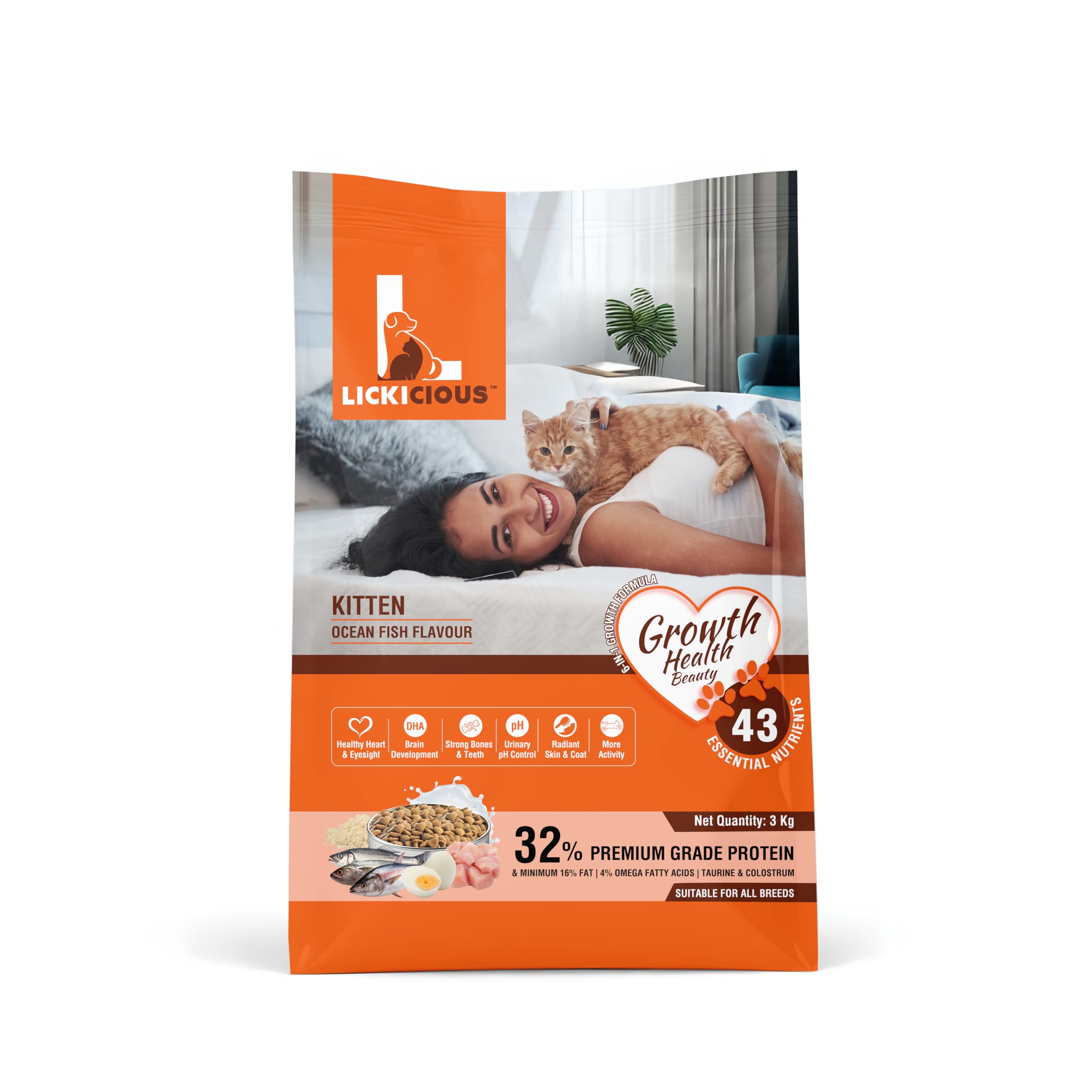 See full amazon price history chart for LICKICIOUS Kitten Dry Food | Ocean Fish and Chicken Flavour 3kg| 6 in 1 Growth Formula, Protein & Taurine for Healthy Heart & Eyesight, Strong Bones and Teeth, Better Skin & Shiny Coat. LICKICIOUS Kitten Dry Food | Ocean Fish and Chicken Flavour 3kg| 6 in 1 Growth Formula, Protein & Taurine for Healthy Heart & Eyesight, Strong Bones and Teeth, Better Skin & Shiny Coat. (B0D8217516) Amazon Price History, Amazon Price Tracker
