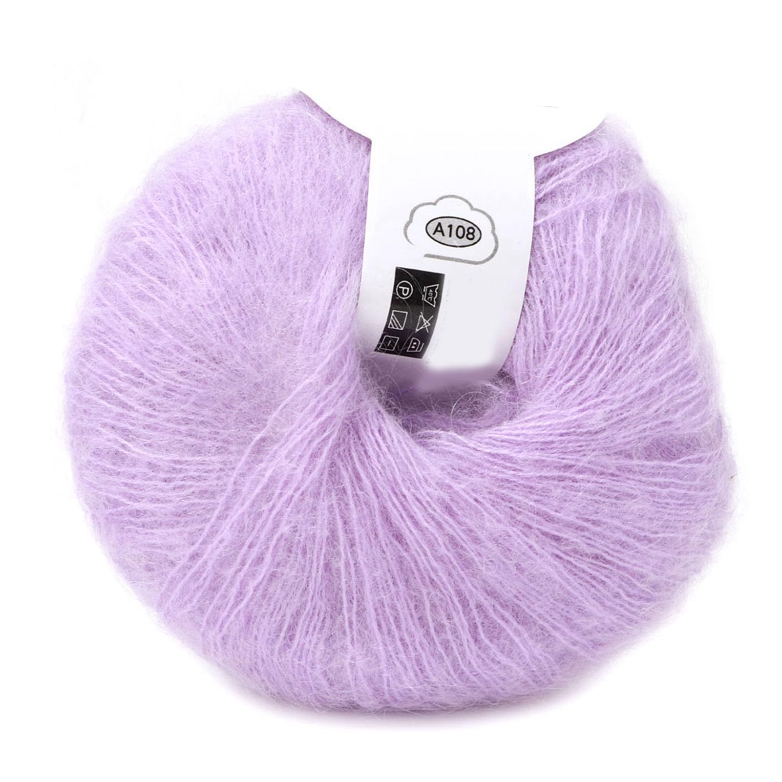 Hilitand Purple Popular Soft Mohair Knitting Angora Wool Yarn For Diy (With A Hook)(Purple),Knitting Tools