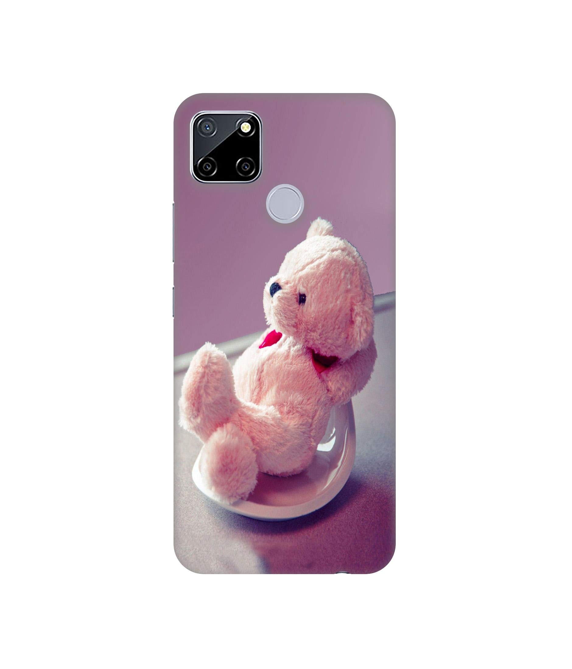 Casotec Plastic Cute Teddy Bear Design 3D Printed Hard Back Case Cover for Realme C12 / C25 / Narzo 20 / Narzo 30A, Multi-Coloured