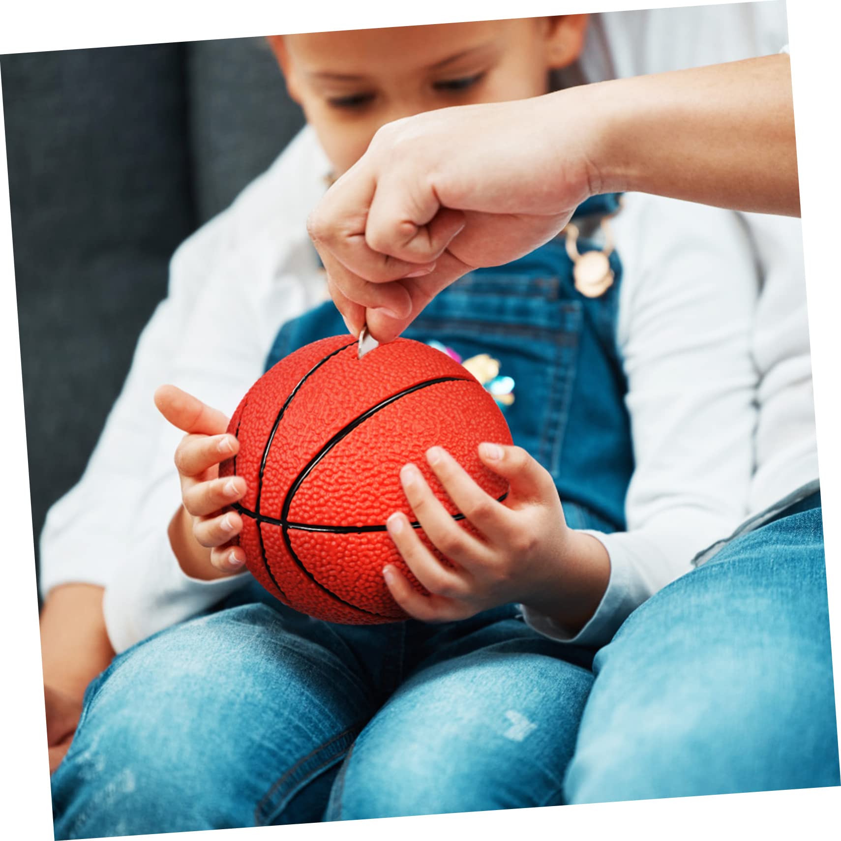 Salvadanaio Cartone 2 Pezzi in Vinile, Pallone Basket e Calcio | Formato Piccolo, Decorazione per Casa e Compleanno, Set Compatto per Amici e Genitori
