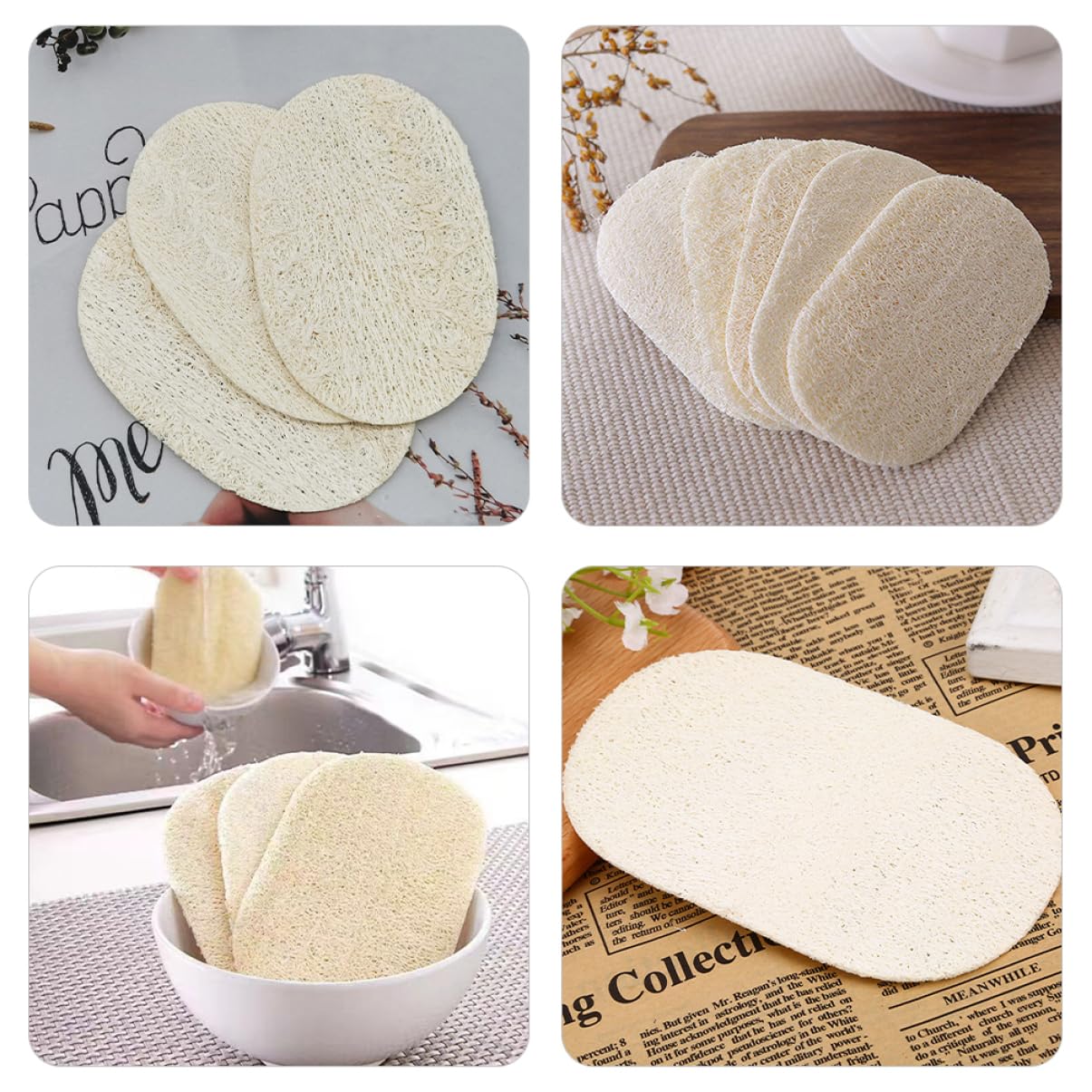 Cabilock Esponjas De Natural para Lavado De Platos De Herramienta De Limpieza De Cocina Y Eficaz para Y Utensilios 10 Piezas X 4