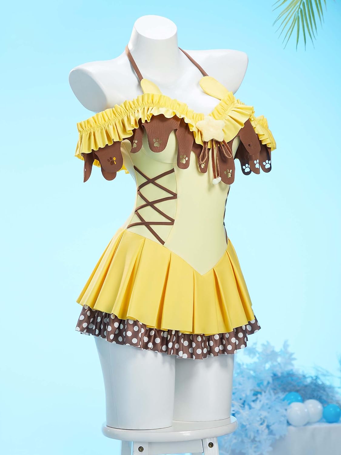 haikyuu Women Bunny Swimsuit Kawaii One Piece Swimsuit Cute Bathing Suit Ruffle Tummy Control Y2K Swimwear