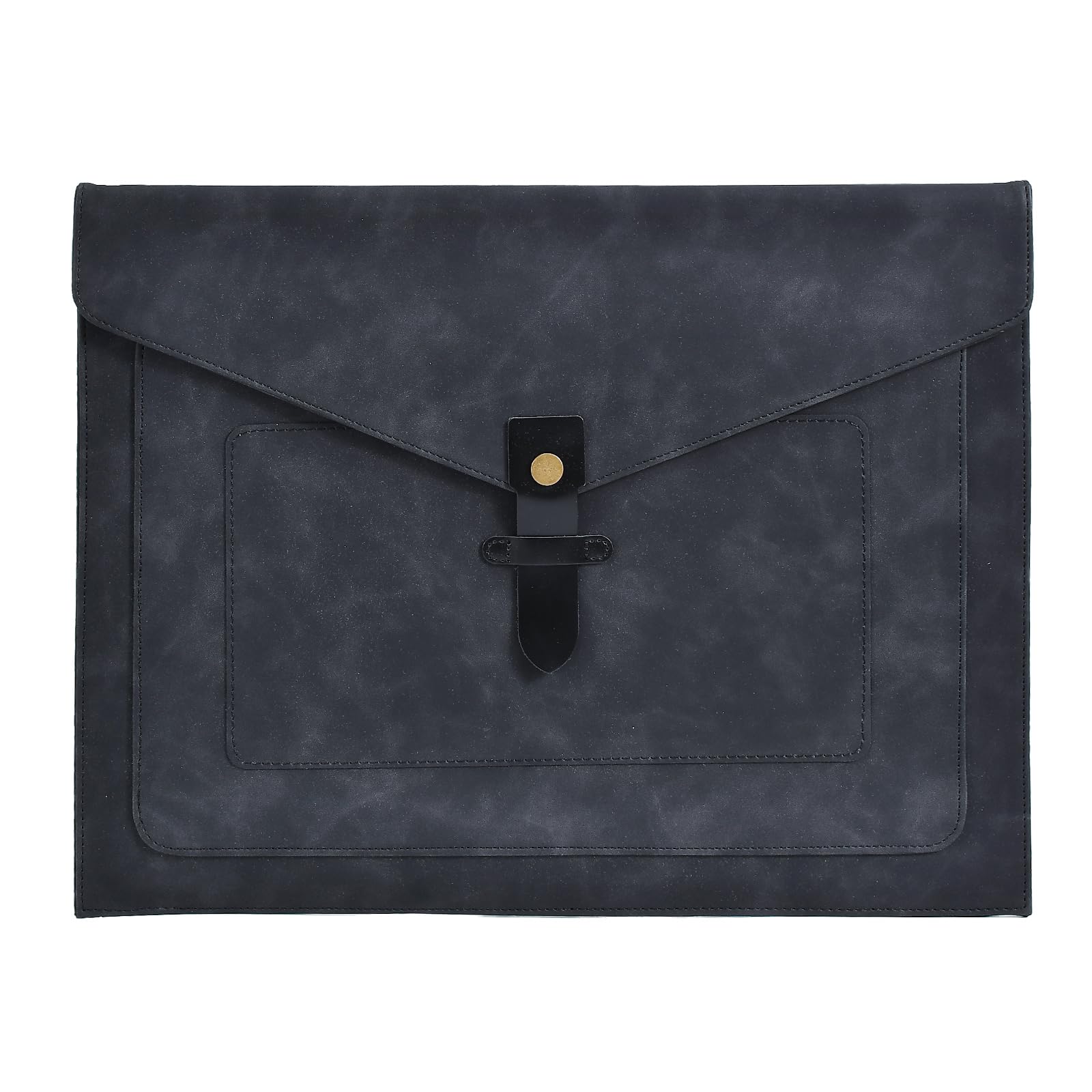 QiXin Black Leather File Folder Letter Size, File Organizer, Important Document Folders with Pockets, Document Organizer