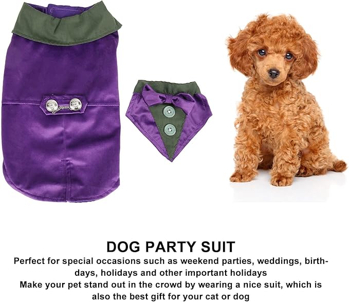 Traje de Perro con Corbatin, Retro Morado para Fiestas miniatura 8
