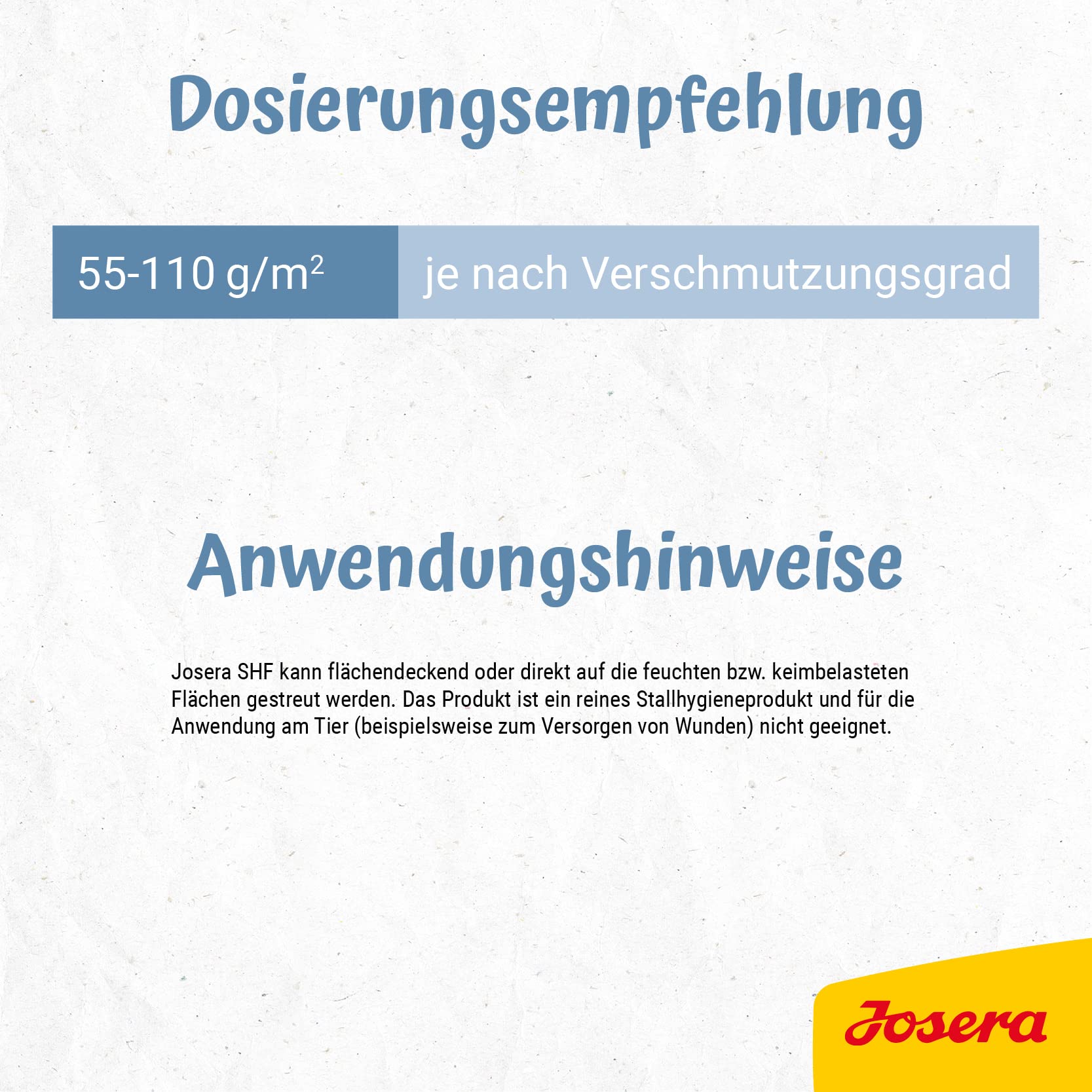 Josera Pferd SHF | Stall, Hygiene, Frische | 10kg | Einstreu für Boxen | Biologisches Hygienemittel | 1er Pack