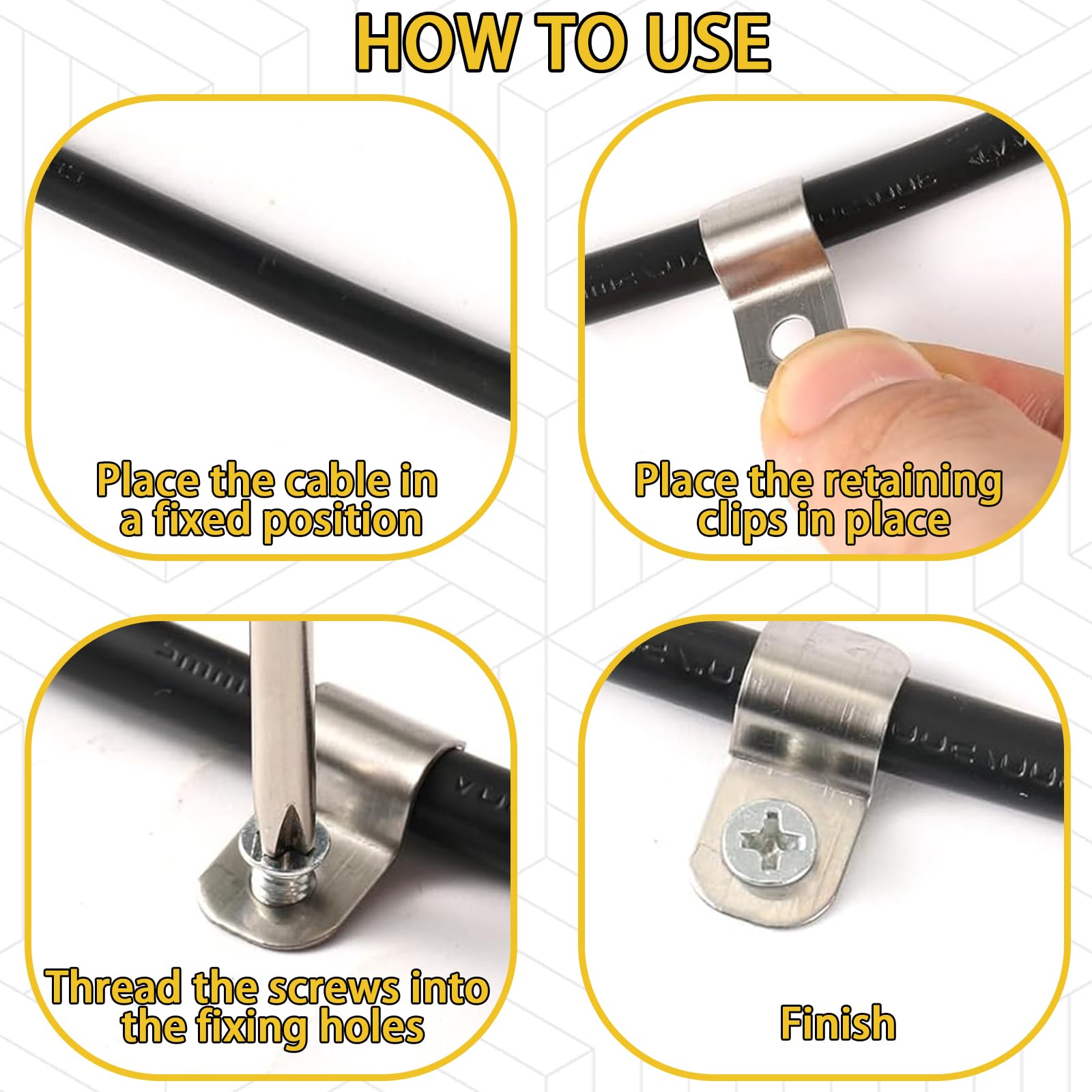 50 Pezzi U-Fascette Stringitubo,Morsetto per Tubi Morsetti per Tubi Fissaggio per Tubi Collari per Tubi Fermacavi Ferma Cavi Foro Singolo,per Tubi del Gas Tubi Dell'acqua e Cavi (6MM)