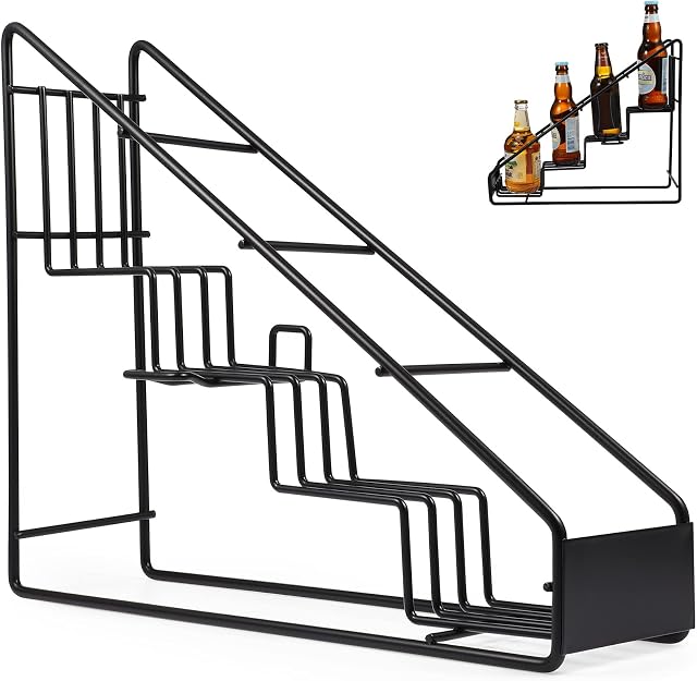 UPKOCH Coffee Syrup Bottle Rack Wire Compartment Organizer Display Stand for Bar Liquor Wine Display Coffee Shop Home Kitchen (39*33*10cm)