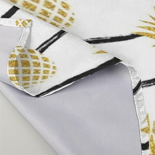 Miniatura 4 de Juego de 6 servilletas de tela de verano con diseño de piña dorada de 20 x 20 pulgadas, diseño de piña a rayas, lavables, reutilizables, para