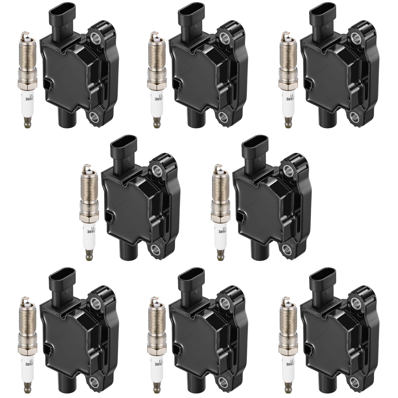 BDFHYK Ignition Coil UF742 and Spark Plug ILTR5B11 for Chevy Suburban 15-18