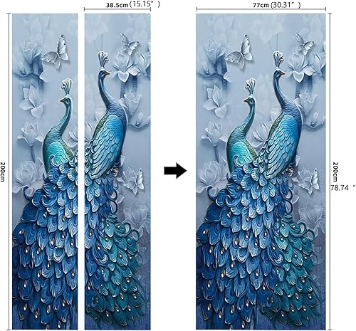 Miniatura 4 de Tifege Murales de puerta 3D para despegar y pegar, papel tapiz para bricolaje, calcomanías de arte para el hogar, póster extraíble para el hogar,