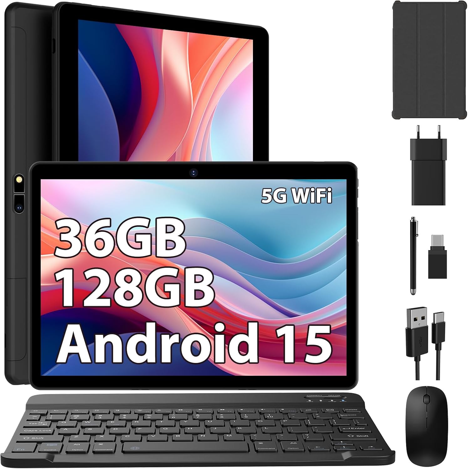 DEEMWOLF Android 15 tablet 10 Inch 36GB RAM+128GB ROM (TF 1TB),Android ...
