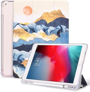 Seorsok 10.2 inch Case for iPad 9th/8th/7th Generation Case with Pencil Holder, Sunset Print Tri-fold Stand Protective Cover with Auto Sleep Wake for iPad Case 10.2 inch 2021/2020/2019