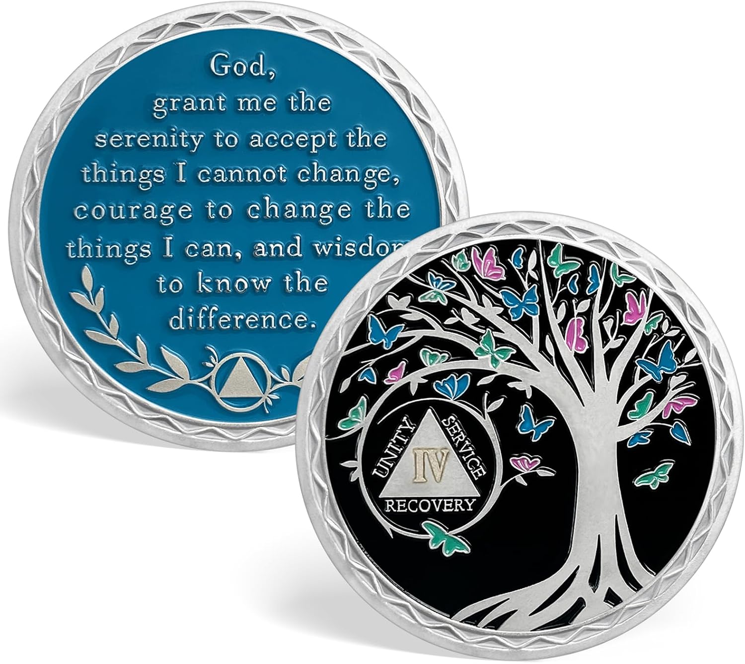 4 Year Sobriety Coin Tree of Life Sobriety Chip AA