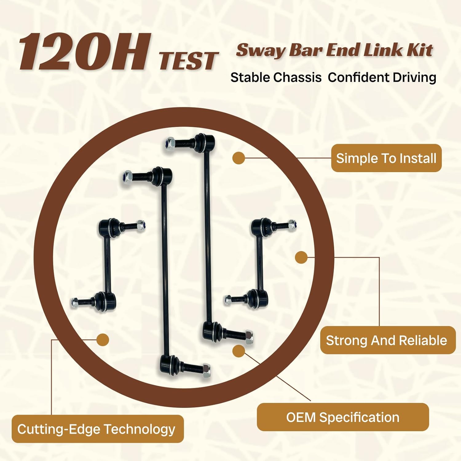 K750616 K750617 K750393 K750394 4PCS Front Rear Stabilizer Sway Bar End Links Fit for Ford 2011 2012 2013 2014 2015 2016 2017 2018 Explorer, 2013-2018 Police Interceptor Utility