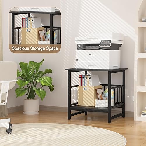 Miniatura 5 de Mesa auxiliar, mesa auxiliar industrial con estante de almacenamiento de 2 neumáticos, mini soporte para refrigerador de 180 libras con patas