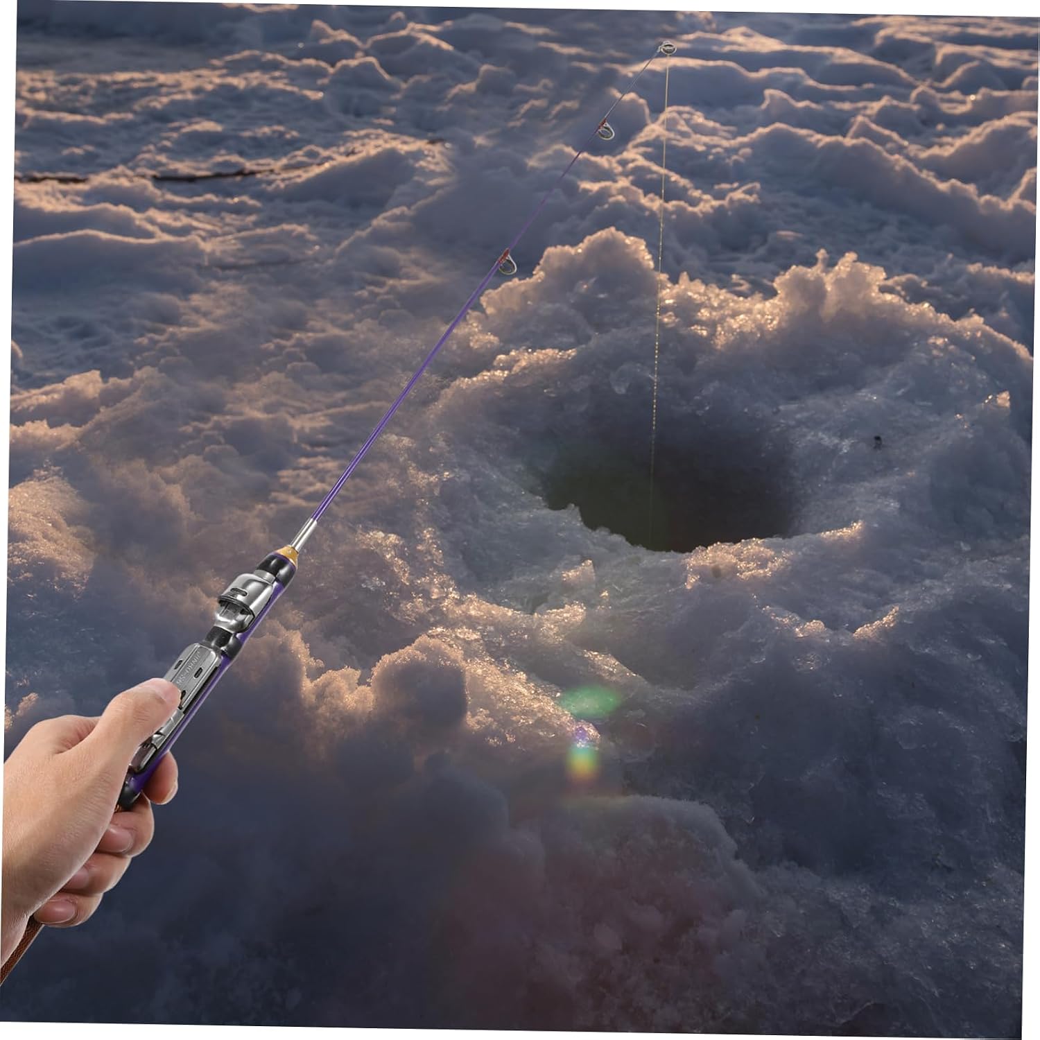 Outanaya 1Pc Portable Ice Fishing Rod Lightweight Lure Fishing Pole for Outdoor Use Comfortable Grip Efficient Smooth Line for Winter Fishing Activities