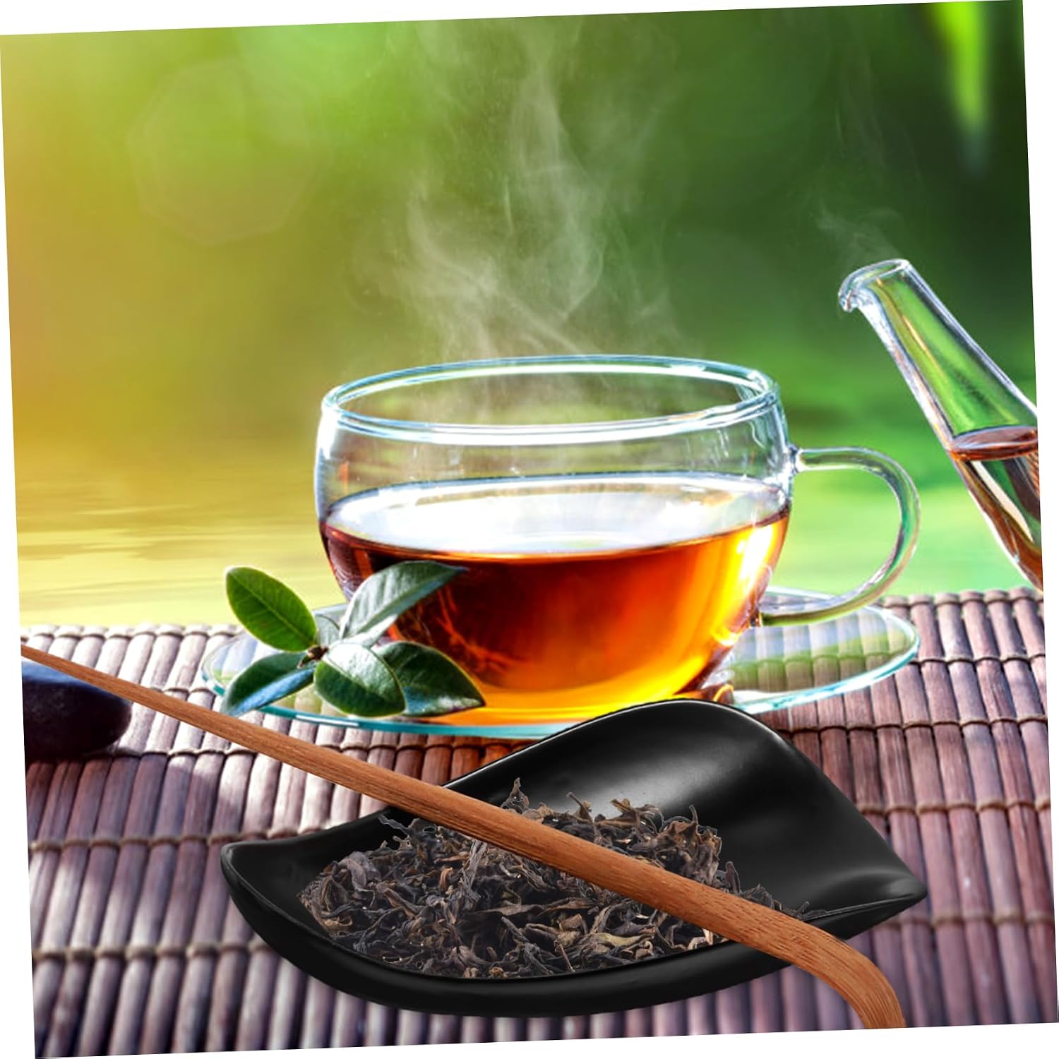 HEALLILY 1set Ceramic Tea Scoop for Loose Leaf Traditional Chinese Tea Measuring Tool Scoop for Kung Fu Cha Rituals