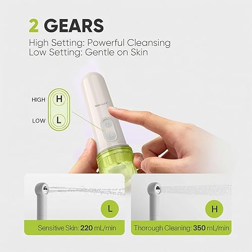 Vista 6 de Pulverizador eléctrico portátil para bidé, bidé de viaje de mano con 2 modos de presión, impermeable, plegable, de tamaño de bolsillo e inalámbrico