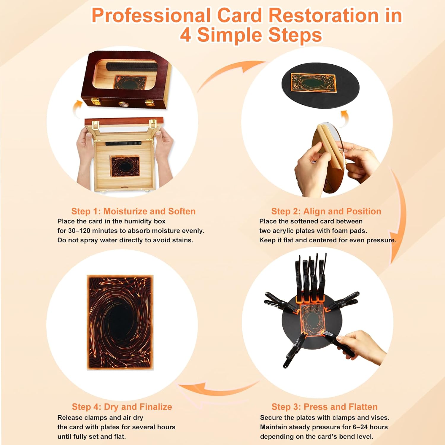 Threelf Card Flattening Kit,Card Repair & Restoration Kit – Trading Cards Cleaning and Grading Tool,Ideal Cards Centering Grading Tool for Fixing Bent or Lifted Edges