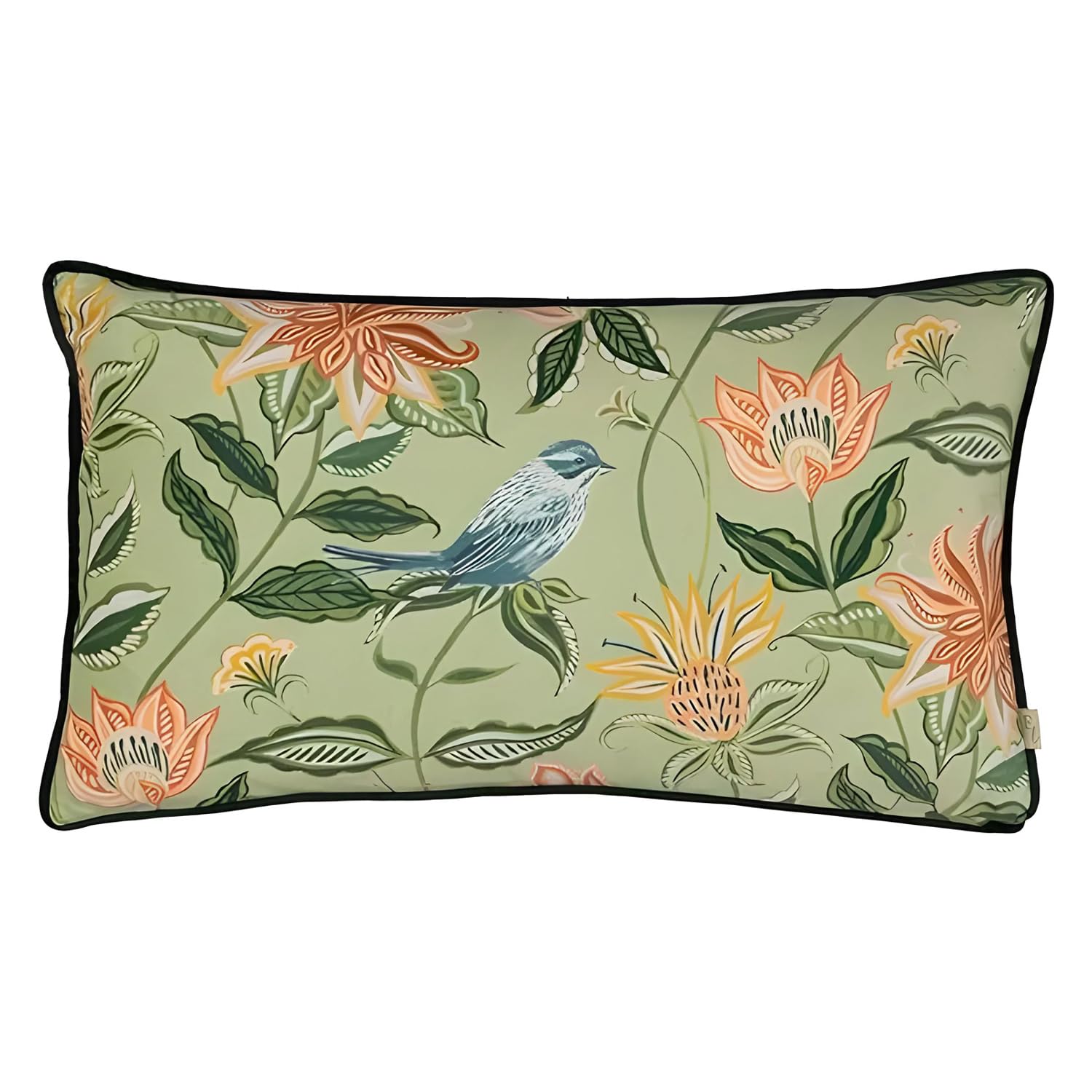 Evans Lichfield Chatsworth Aviary Feather Filled Cushion, Sage, 30 x 50cm