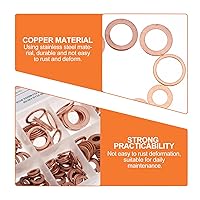 Vista 9 de 200pcs Copper Sealing Washer Flat Gasket Set Flat Copper Washers Assortment Kit with Storage Box for Industrial and Automotive Use