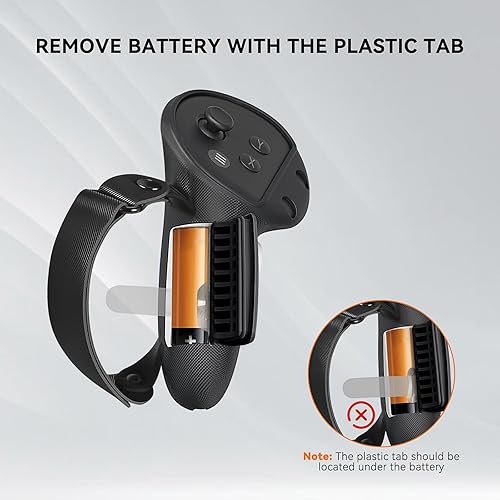 Miniatura 2 de D.Gruoiza Correas de control mejoradas compatibles con accesorios Meta Oculus Quest 3, funda de mango antideslizante de silicona, correa de mano