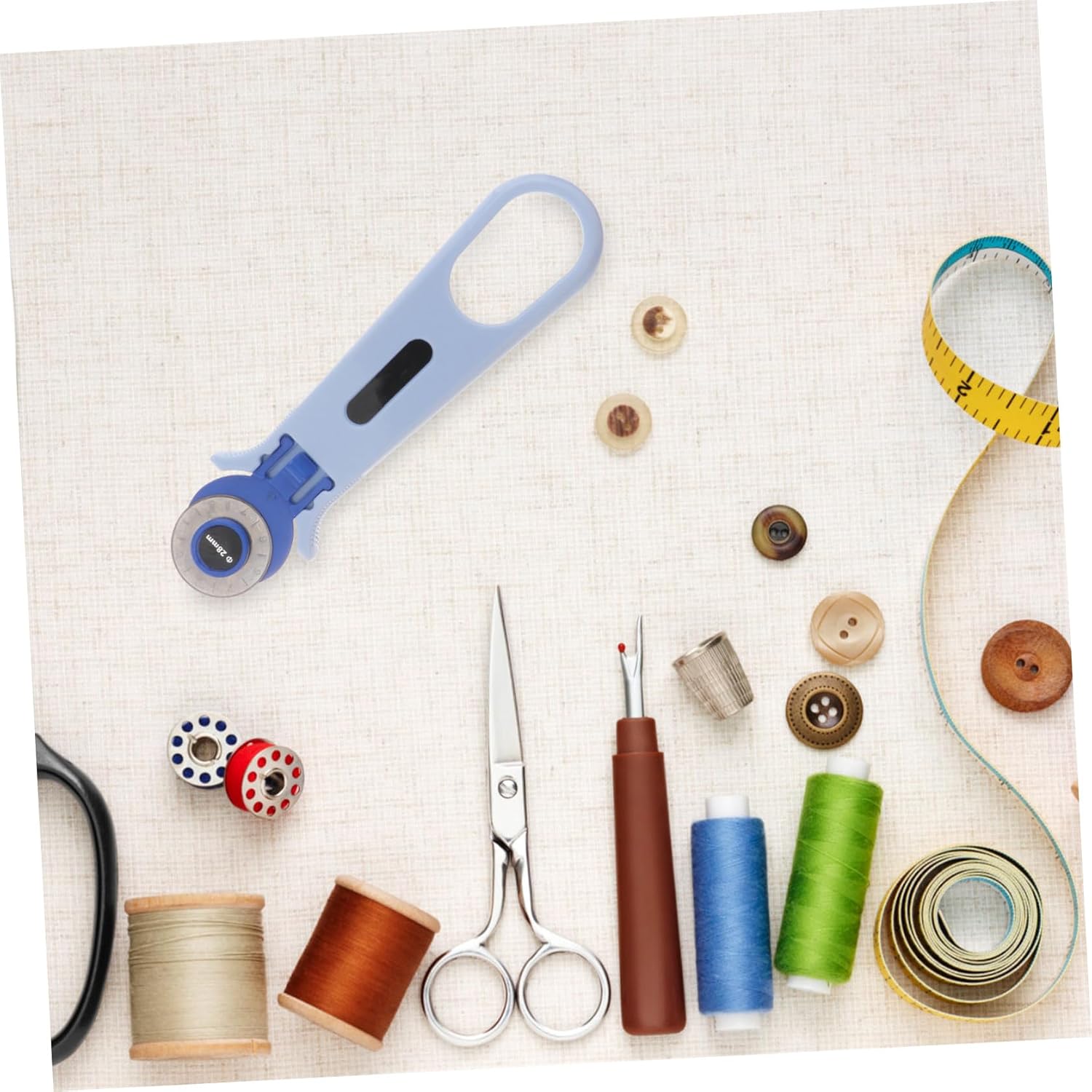 1pc Sky-blue Diy Cloth Patches Rotary Clipper for Effortless Cutting Cloth Cutter Tool for Sewing Crafts Quilting Projects