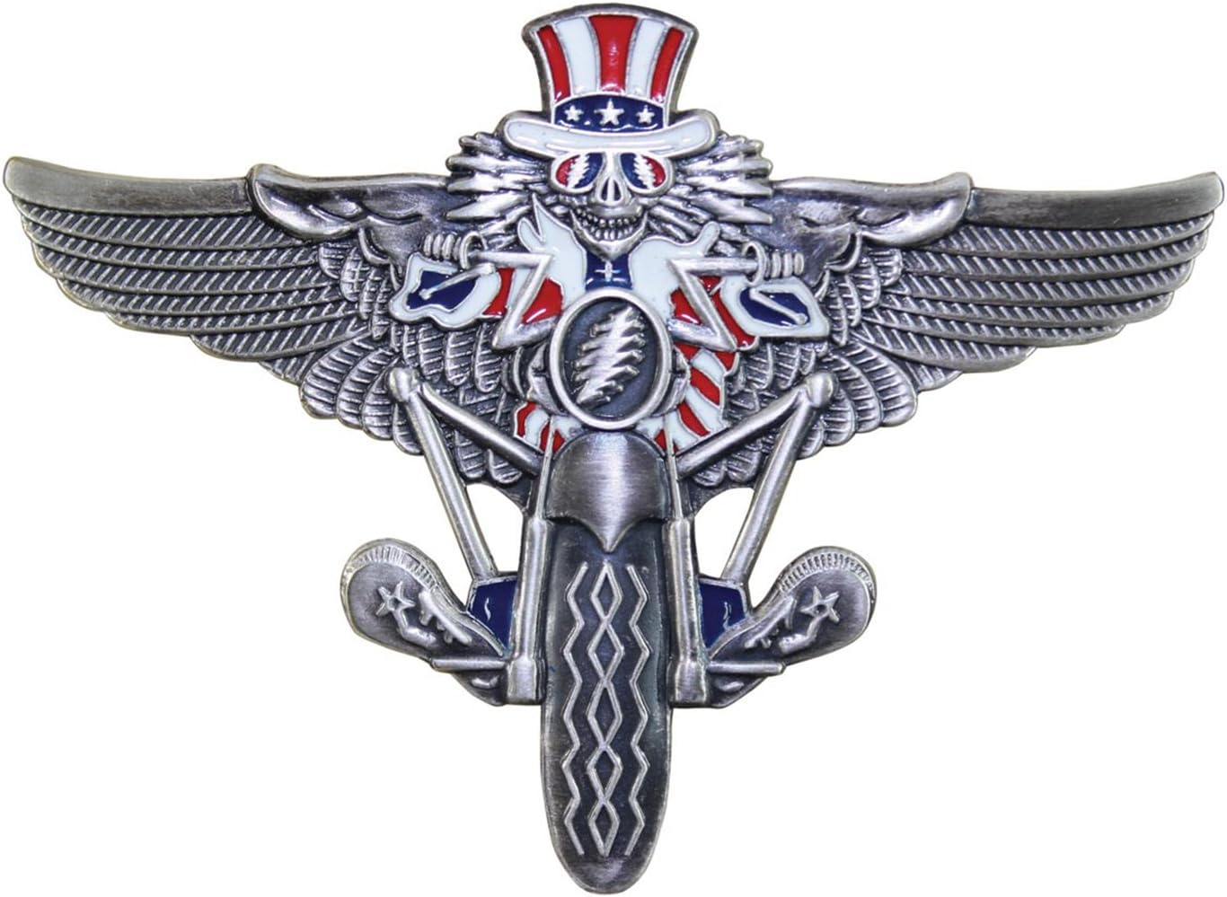 Grateful Dead® Psycle Sam Large Pilot Wing Pin – Officially Licensed Cast Metal Rockwings Lapel Pin – 2.75" Wide