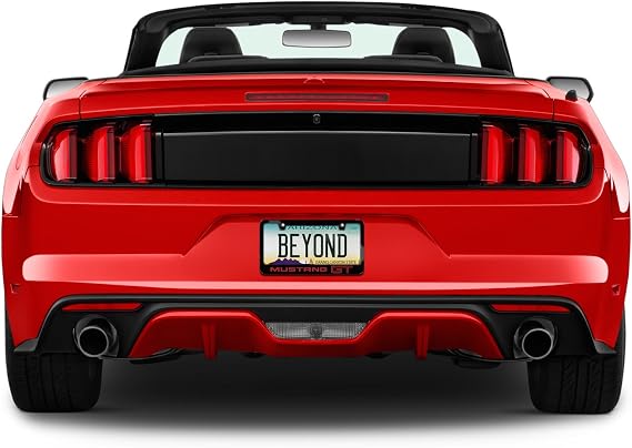 iPick Image for Ford Mustang GT in Red Printed American-Made Black Metal License Plate Frame - Official Licensed