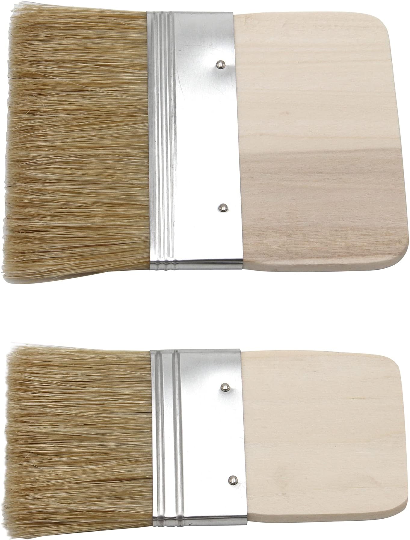 PAINTERSISTERS® Paddle Surface Brush - 60 mm + 100 mm Wide, Flat Brush, Wooden Handle for Watercolour, Gouache, Acrylic, Oil on Canvas