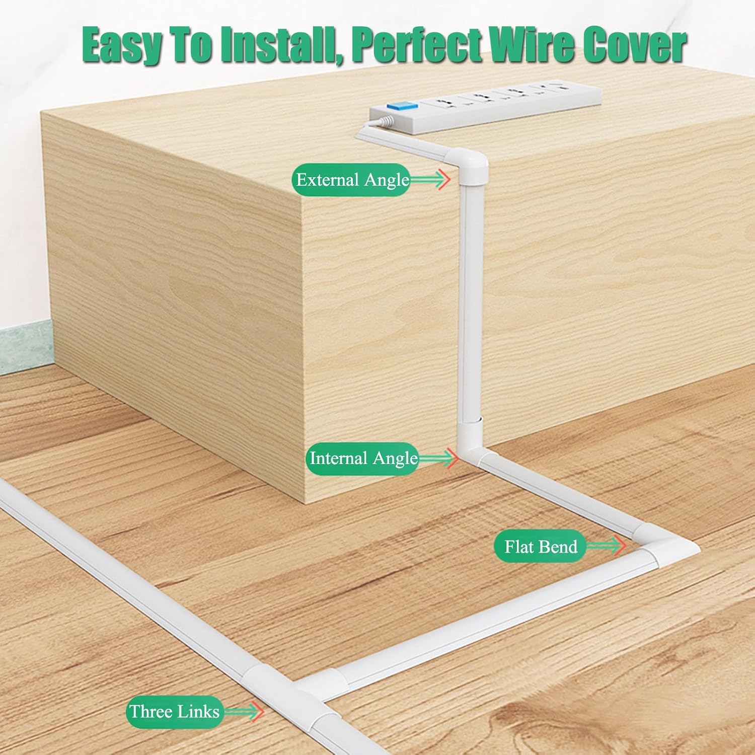 39in Cord Hider for Wall Mount TV, Wire Hiders for TV On Wall, Cable Cover, White Cord Cover, Cable Organizer, Half Round Cable Raceway for Floor, Electric Cord Cover(39 * 1.3 * 0.4in)