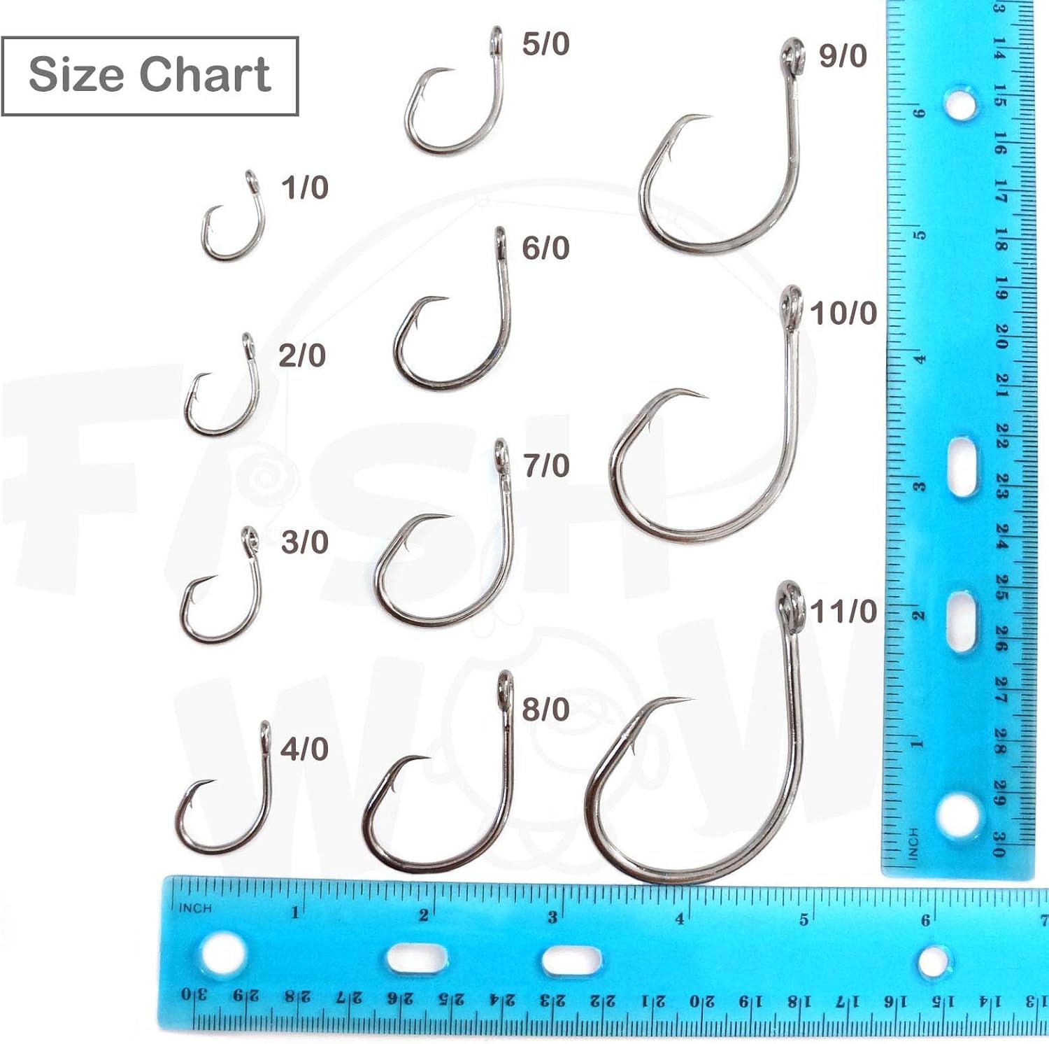Qty 100 Fishing 4X Strong Offset Circle Hooks Hi-Carbon Steel Black Nickel Hook - Size 5/0