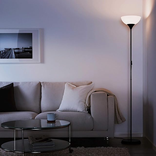IKEA NOT Tall Black Floor Lamp Single Uplighter