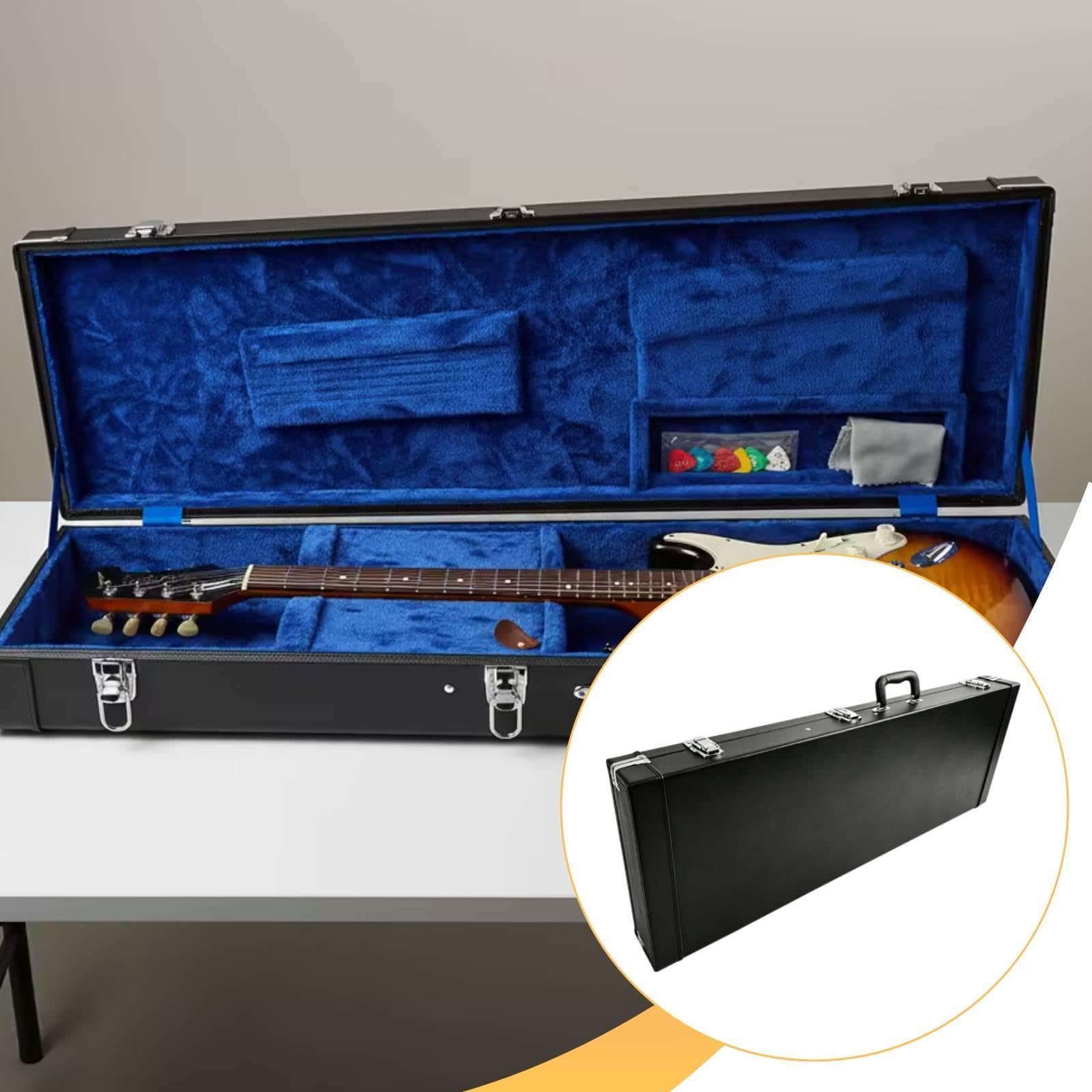 Generic Custodia Rigida per Chitarra Elettrica, Resistente, con Scomparto Accessori.